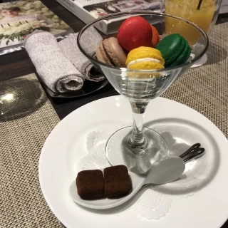 試食でいただいたデザートです。