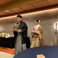 両親への花束贈呈