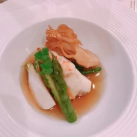 真鯛と海老の淡雪仕立て