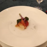 料理Bコース　1品目
ドライアイスが無くなると、見えてくる