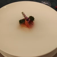 料理Bコース　1品目
蓋を開けると、ドライアイスが充満