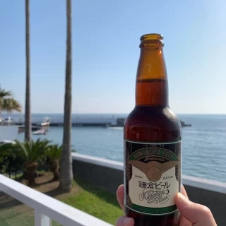 ウェルカムドリンクに海辺で鎌倉の地ビール！