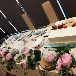 高砂の装飾もフロアリストさんと細かい所まで打ち合わせします