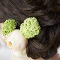 生花をつけてもらいました