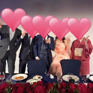高砂席。
新郎新婦と友人達