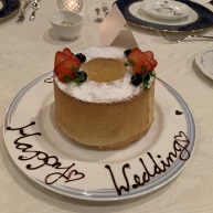 シフォンケーキをケーキカット体験させて頂きました！