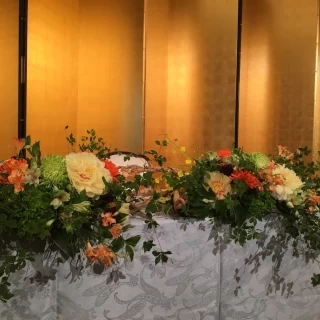 高砂のお花。素敵にコーディネートして頂きました。