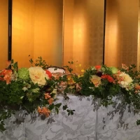 高砂のお花。素敵にコーディネートして頂きました。