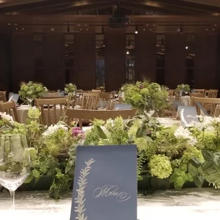 新郎新婦からみた披露宴会場です
