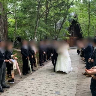 ここでライスシャワーをしました