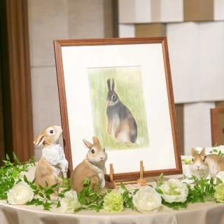 お花屋さんのお花と
持参した絵とうさぎ
