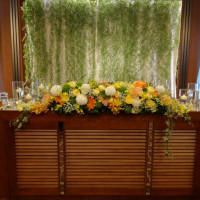 メインテーブル装花
追加料金でボリュームアップ、キャンドル