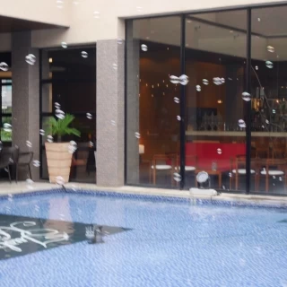 シャボン玉が演出できます。