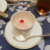 お口直しのソルベ。爽やかな味がしました