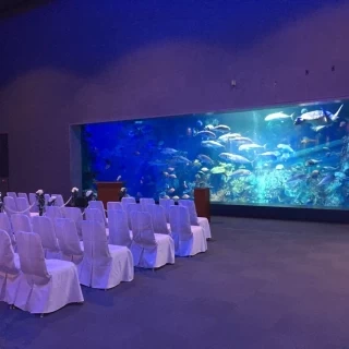 巨大水槽前で挙式