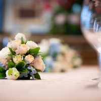 イメージ通りに作って頂いた装花とテーブル