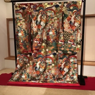 お色直しの後には、着ていた色打掛を飾ってくれていました