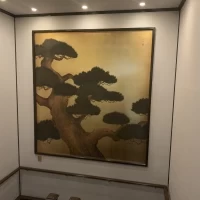 披露宴会場へ向かう途中にある竹内栖鳳の絵です。