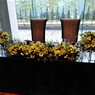 Nobleの披露宴会場です。新郎新婦席です。