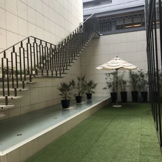 地下の披露宴会場よこにあるテラス