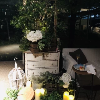 ソファ高砂の横の装飾