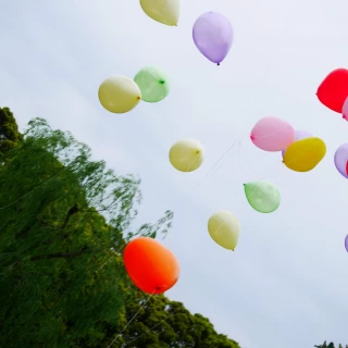 バルーンリリース
新郎新婦はハートの風船でした
