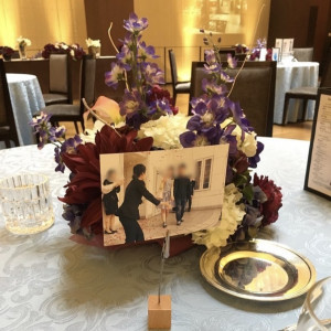 自分達の写真をすぐ印刷しテーブルに置いてくださっていました|540513さんのPARTE the Style of Wedding（パルテ ザ スタイル オブ ウェディング）の写真(897807)
