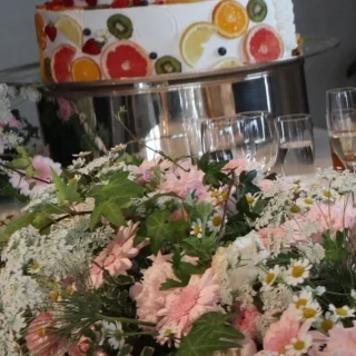 装花＆ケーキ