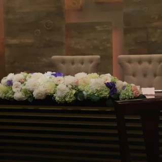 試食会の高砂の装花