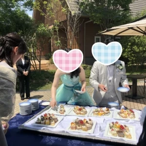 ガーデンで新郎新婦によるデザートブッフェ♪|540584さんのガーデンテラス佐賀 ホテル＆リゾートの写真(836777)