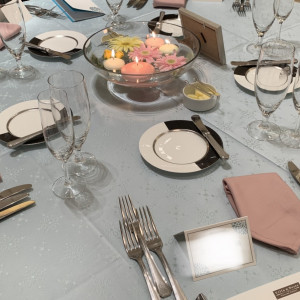 テーブルクラスやナプキンの色を選べます。追加料金なし|541007さんのヴィラ・ノッツェ カロー鳥取の写真(839396)