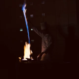 炎のアイスクリームの様子