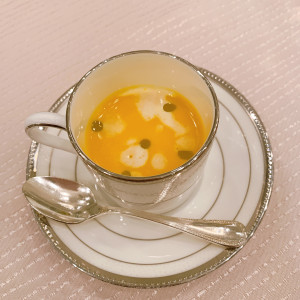 かぼちゃのスープ。美味。|541306さんのホテルモントレ横浜（ウエディング取扱終了）の写真(864338)