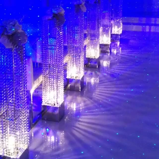 星空チャペル時の足元の蝋燭