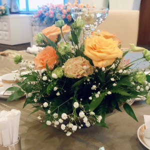 ゲストテーブルの装花|542106さんのANAクラウンプラザホテル宇部の写真(846718)