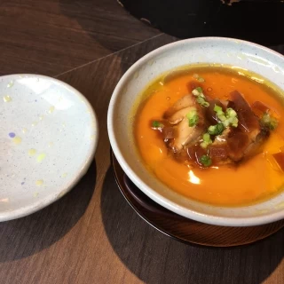 試食させていただきました。フォアグラの茶碗蒸し。