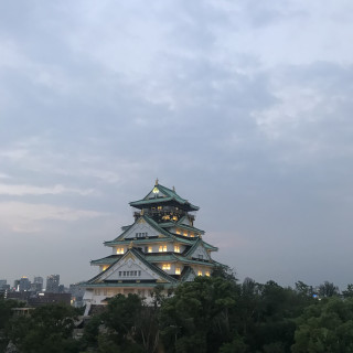 屋上のチャペルからの大阪城