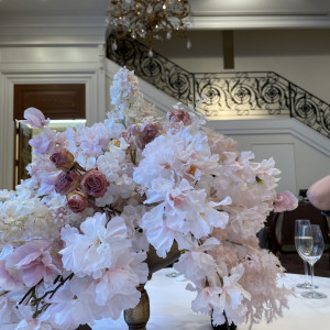 披露宴会場テーブル装花|542900さんのセントグレースヴィラの写真(1837569)