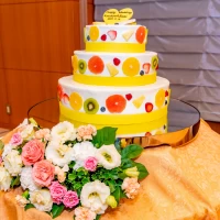 ケーキの装花です