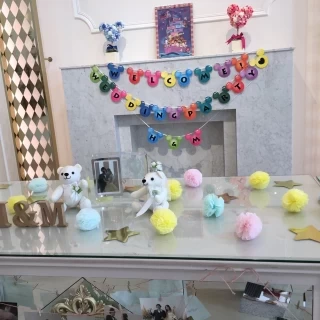 披露宴時にはロビーにあったものを持ってきて飾ってもらいました