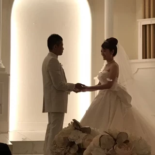 挙式は天気に左右されずにとても良かった