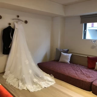 宿泊場所が控え室でした