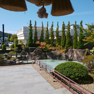出雲神殿。終わってから外を見ても雰囲気がある大きな日本庭園