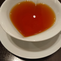 頂いたドリンクの紅茶(ハート型)