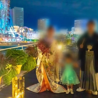夜景がと浜風感じられる開放感あるテラスです