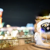 2階のガーデンでの写真撮影
神戸の夜景と共に。