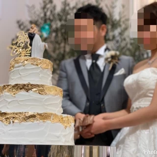 ケーキはシンプルさもありつつお洒落感のあるデザインにしました