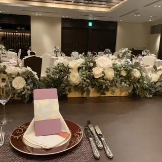 新婦側の席からのゲスト席の眺めです。