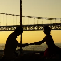 感動の景色と新郎新婦