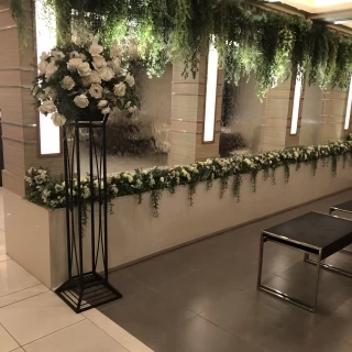 披露宴待合室。小さな滝が流れたます